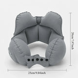 Inflatable Travel Neck Pillow – Push-Button Inflation, U-Shape & Adjustable Buckle