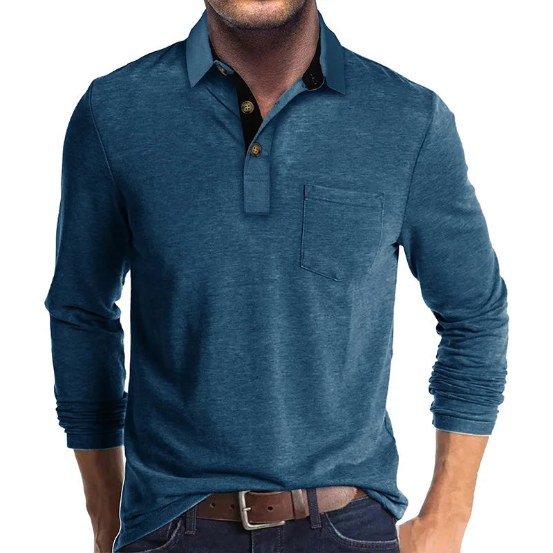 Matteo Men's Long-Sleeve Polo - Breathable & Versatile