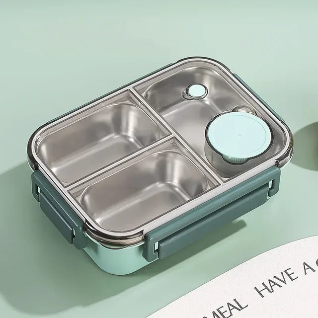 Lunchbox Edelstahl 3-geteilt mit Heizfunktion