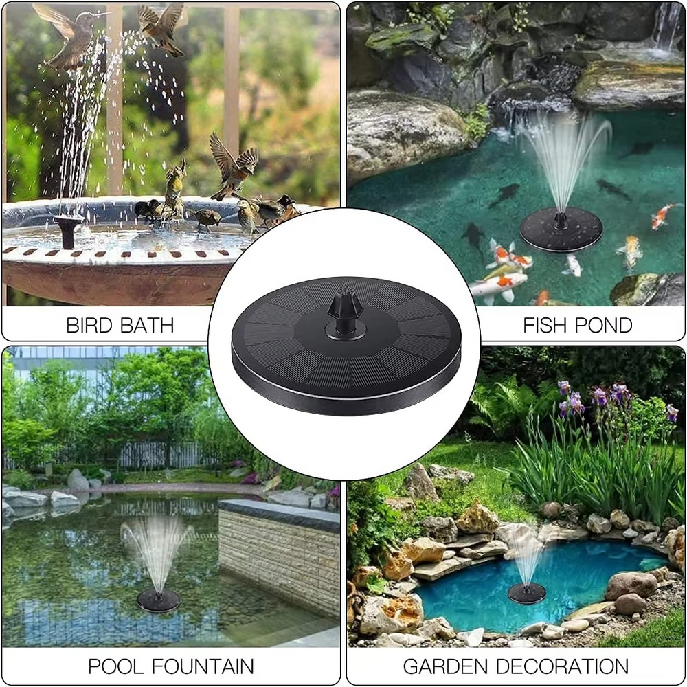 Floating Solar Fountain Pump – 17cm, Cordless Solar-Powered & Bird Bath Fountain