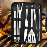 9-Piece Stainless Steel BBQ Utensil Set – Spatula, Tongs & Carrying Case