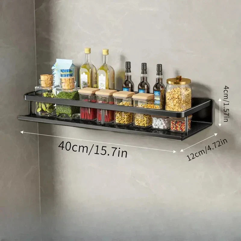 MetroRack – Modern Black Kitchen Wall Shelf