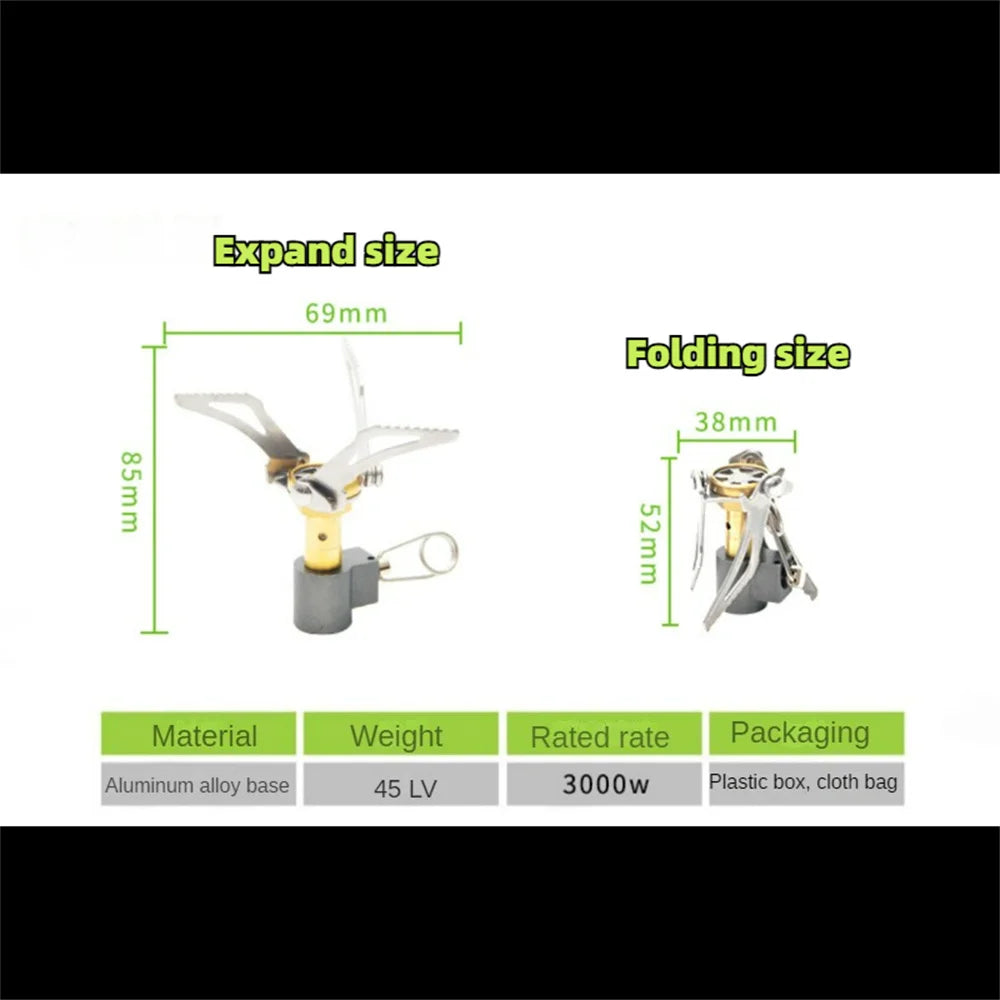 Mini Folding Camping Stove – Ultralight 45g, Backpacking & High Output