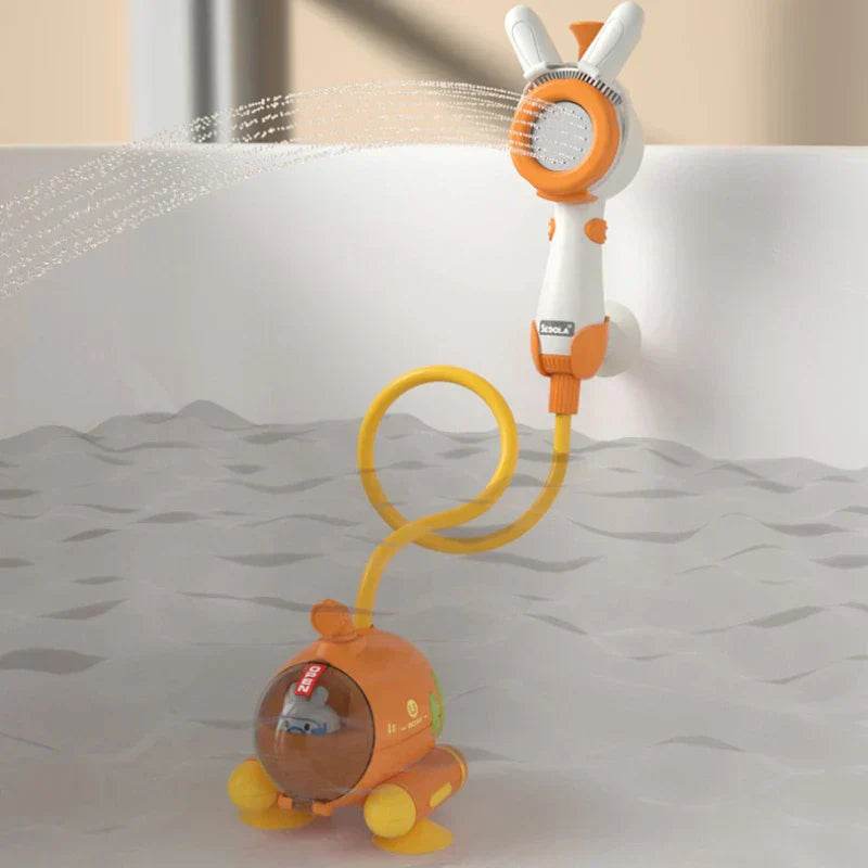Submarine Bath Toy Shower Head – Gentle Spray, Flexible Hose & Suction Cup Mount