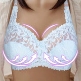 Embroidered Lace Plus-Size Push-Up Bra for Enhanced Support & Style