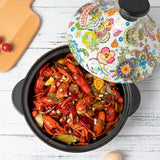 Ceramic Tagine Pot 2L – Floral Design, Gas Stove Safe & Conical Lid