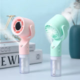 Handheld Misting Fan – 3 Speeds, Rechargeable Battery & Rotating Head