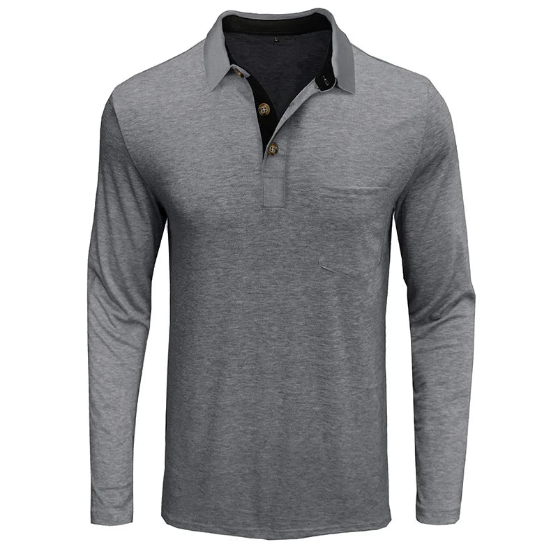 Matteo Men's Long-Sleeve Polo - Breathable & Versatile