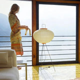 Rice Paper Floor Lamp – Japanese Tripod Design, 3 Light Temperatures & E27 Socket