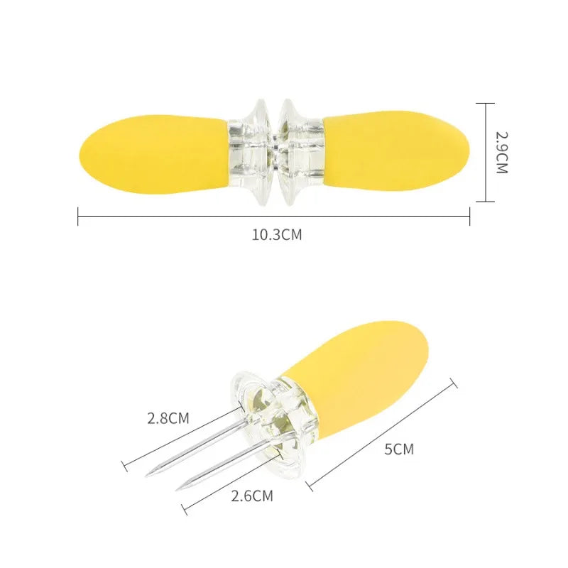 Stainless Steel Corn Cob Holders – Set of 2, Food-Safe & Non-Slip Prongs
