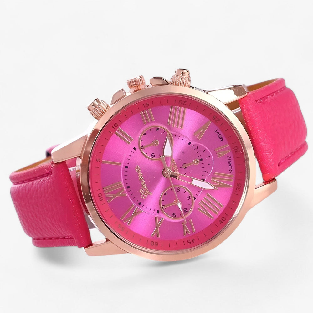Camille – Luxurious Waterproof Women's Watch with Leather Strap