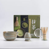 Ceramic Matcha Set 5-Piece Natural Size One Non-Toxic Whisk Bowl Scoop Sifter