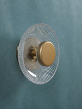Modern Coloured Glass Wall Lamp | Textured LED Disc Light
