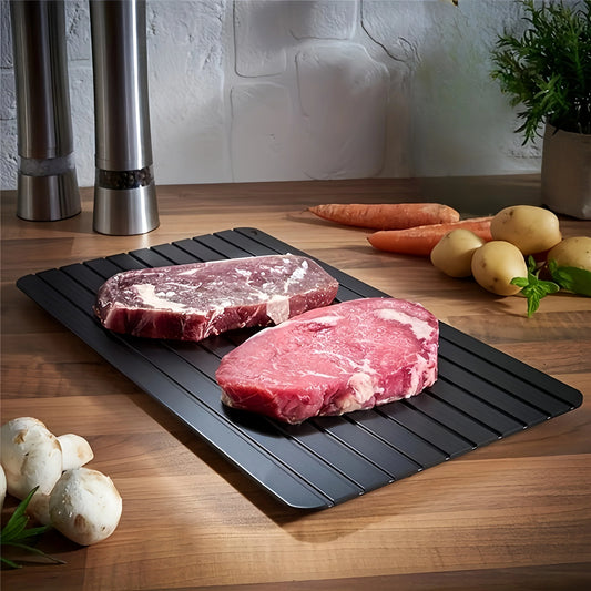 Aluminum Defrosting Tray – 35.5×20.8cm, Ridged Design & Food-Safe