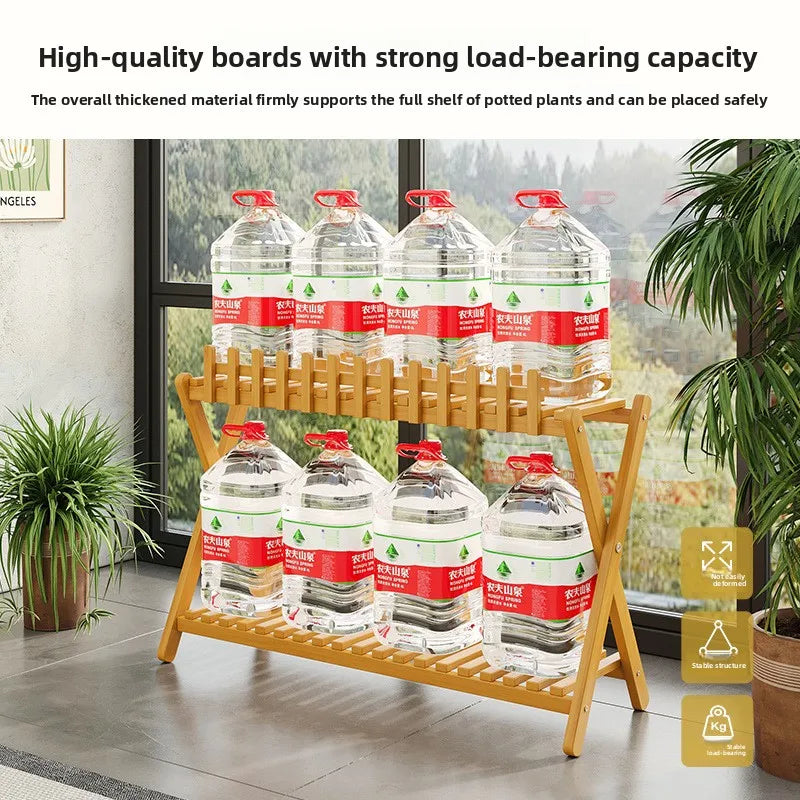 Optimized Product Title: "2-stöckiges Bambus-Pflanzenregal mit dekorativem Zaungitter – Stilvolles Pflanzenregal für Innen- und Außenbereich" 

This title includes relevant keywords while enhancing clarity and appeal for potential buyers.