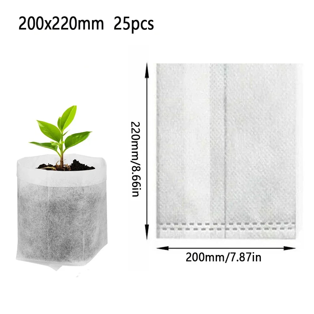 Biodegradable Seedling Bags – Breathable Nonwoven, Root-Friendly & 25/50/100 Pack