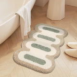 Non-Slip Bath Rug – Geometric Pattern, Absorbent Polyester & TPR Anti-Slip Backing