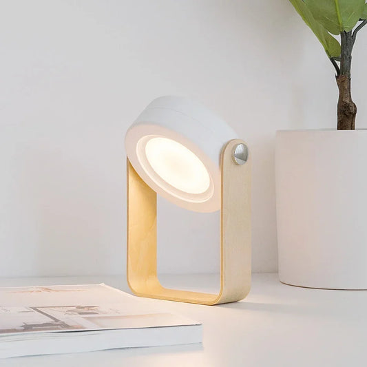 Portable Lantern – Wooden Handle, Folding & Rechargeable Design