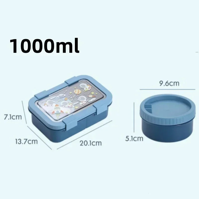 Bento Lunch Box – 3 Compartments, Leak-Proof & Soup Bowl with Spoon