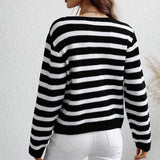 Striped Ladies Autumn Cardigan – Leona