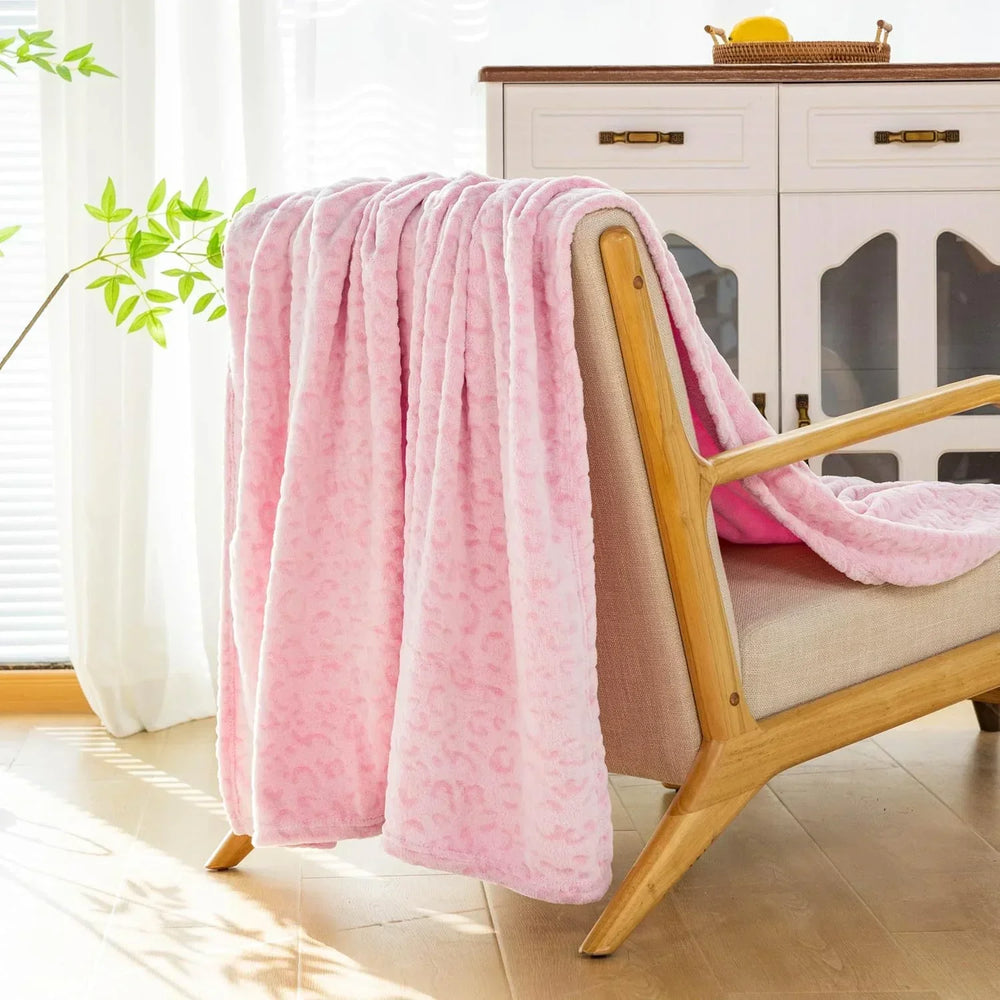 Fleece Throw Blanket – Leopard Print, Soft Flannel & Machine Washable, 4 Sizes