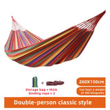 Canvas Hammock | Striped Double Swing Bed – Indoor & Outdoor Camping Hammock