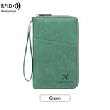 RFID Passport Organizer – Faux Leather, Holds 4 Passports & Zip Closure