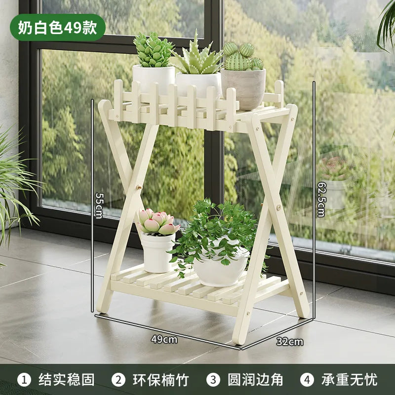 Optimized Product Title: "2-stöckiges Bambus-Pflanzenregal mit dekorativem Zaungitter – Stilvolles Pflanzenregal für Innen- und Außenbereich" 

This title includes relevant keywords while enhancing clarity and appeal for potential buyers.