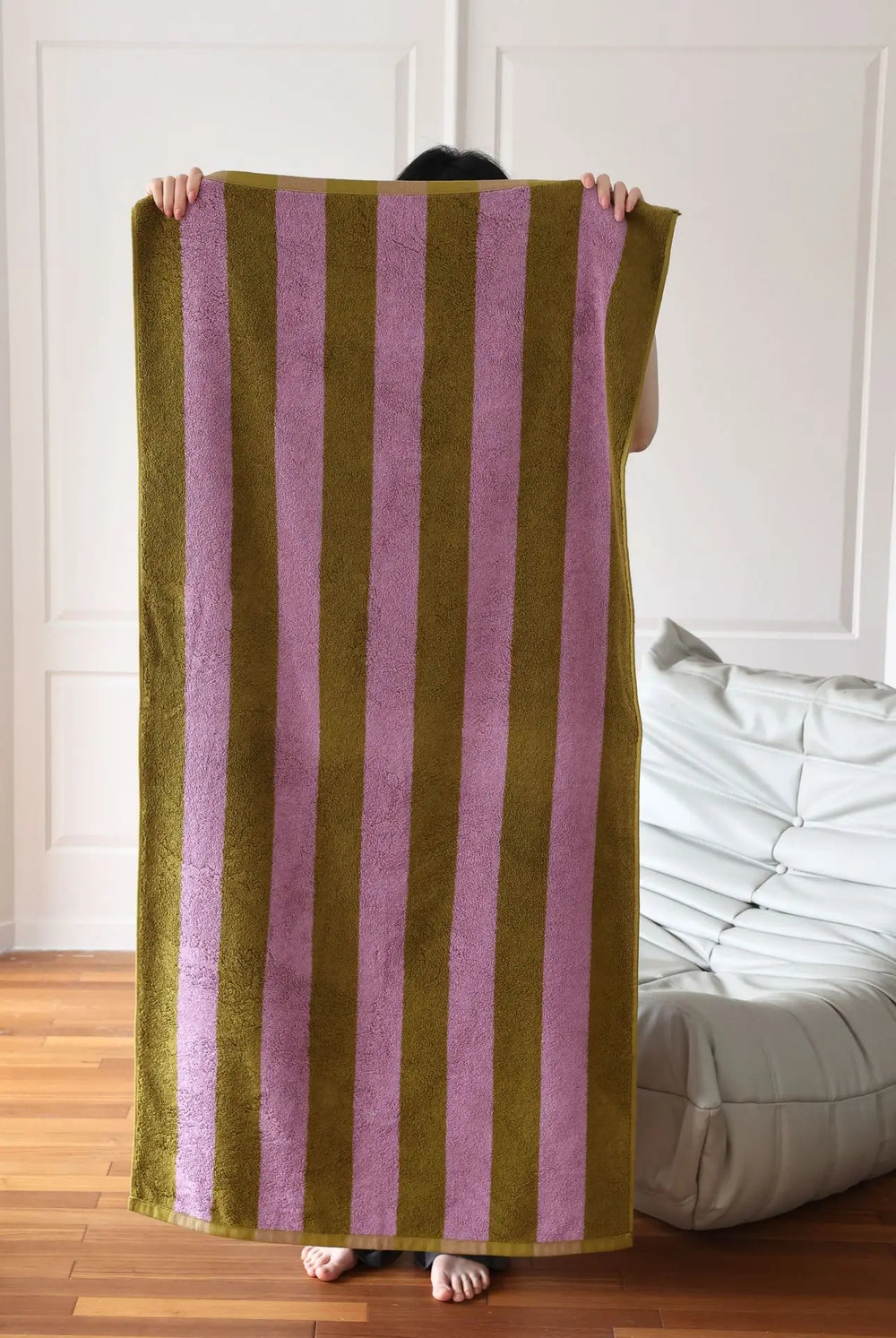 Striped Cotton Bath Towel – 100% Combed Cotton, Hotel Quality & Quick-Dry