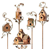 BowLift | Metal Art Birdhouse on Garden Stake - FeatherNest