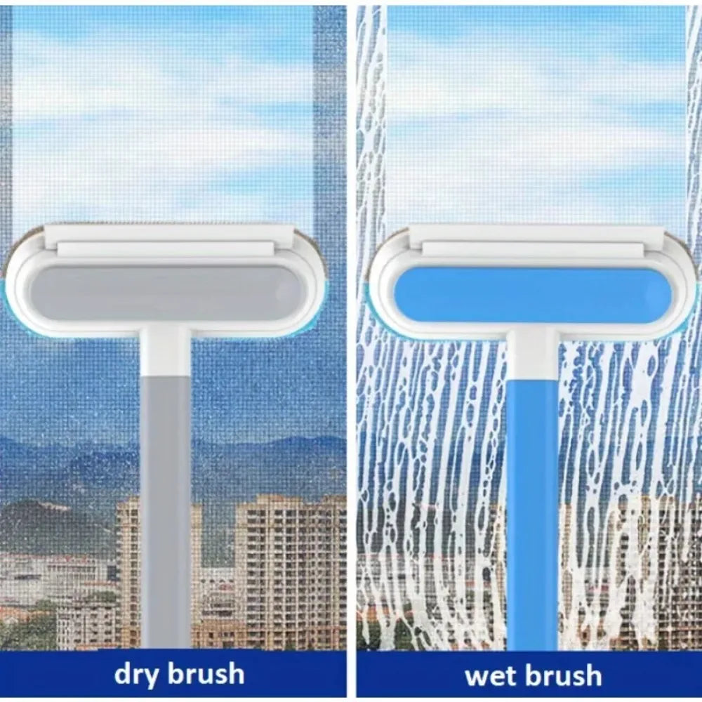 Window Cleaning Brush – Dual-Sided Dry & PVA Wet Pad, 45cm Handle