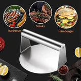 Stainless Steel Smash Burger Press – Round, Ergonomic Handle & Heat-Resistant