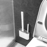 Silicone Toilet Brush – Wall-Mounted Holder, Detail Brush & Quick-Dry