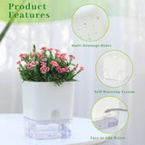 Self-Watering Plant Pot – Visible Water Level, Cotton Wick & White Design