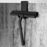 Shower Squeegee with Wall Holder – Silicone Blade, Matte Black & No-Drill Mount