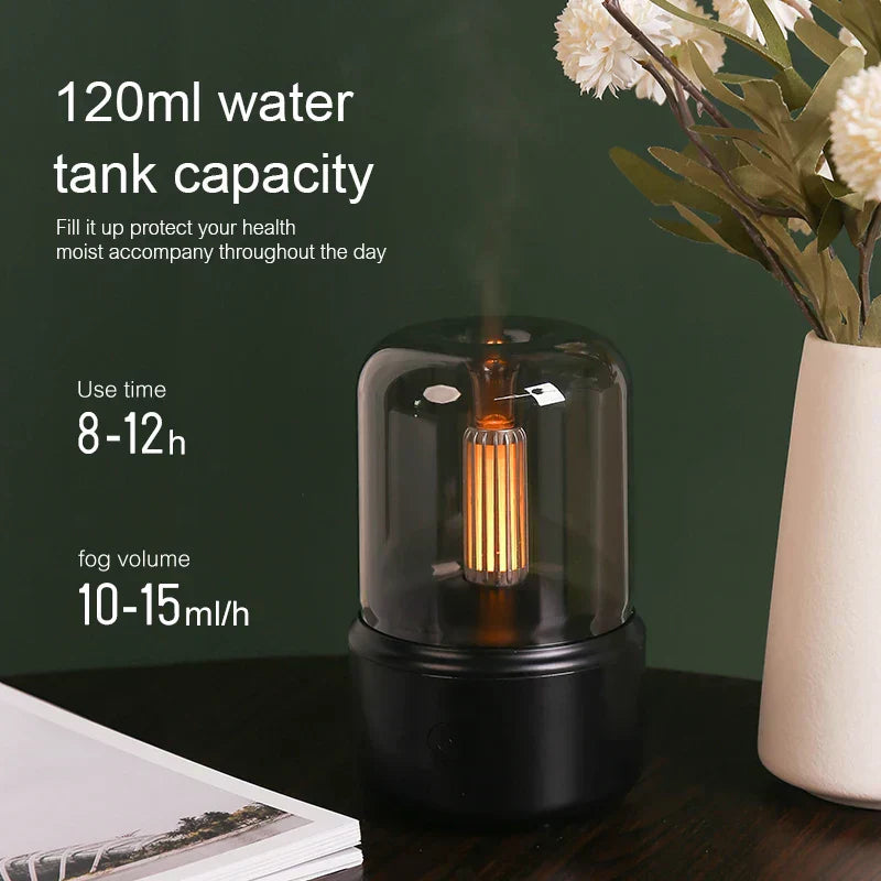 2-in-1 Aroma Diffuser with Night Light – 120ml, USB-C, 8–12h Runtime