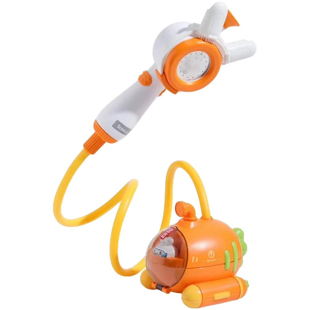 Submarine Bath Toy Shower Head – Gentle Spray, Flexible Hose & Suction Cup Mount