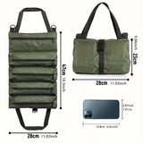 Roll-Up Tool Bag – Oxford Fabric, 4+ Zippered Pockets & Shoulder Strap