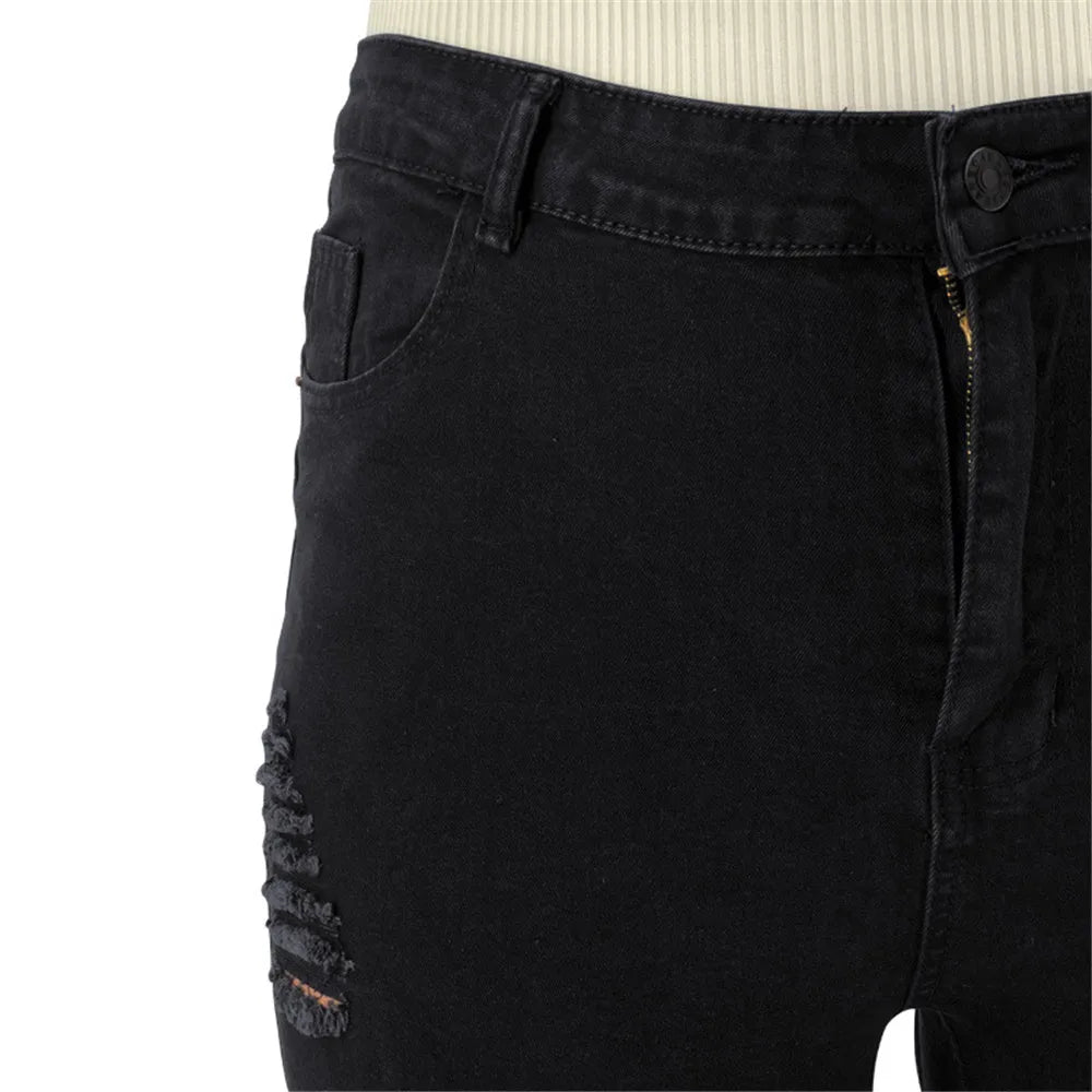 Plus-Size Stretch Flared Jeans for Women - Comfortable & Stylish Denim Trousers
