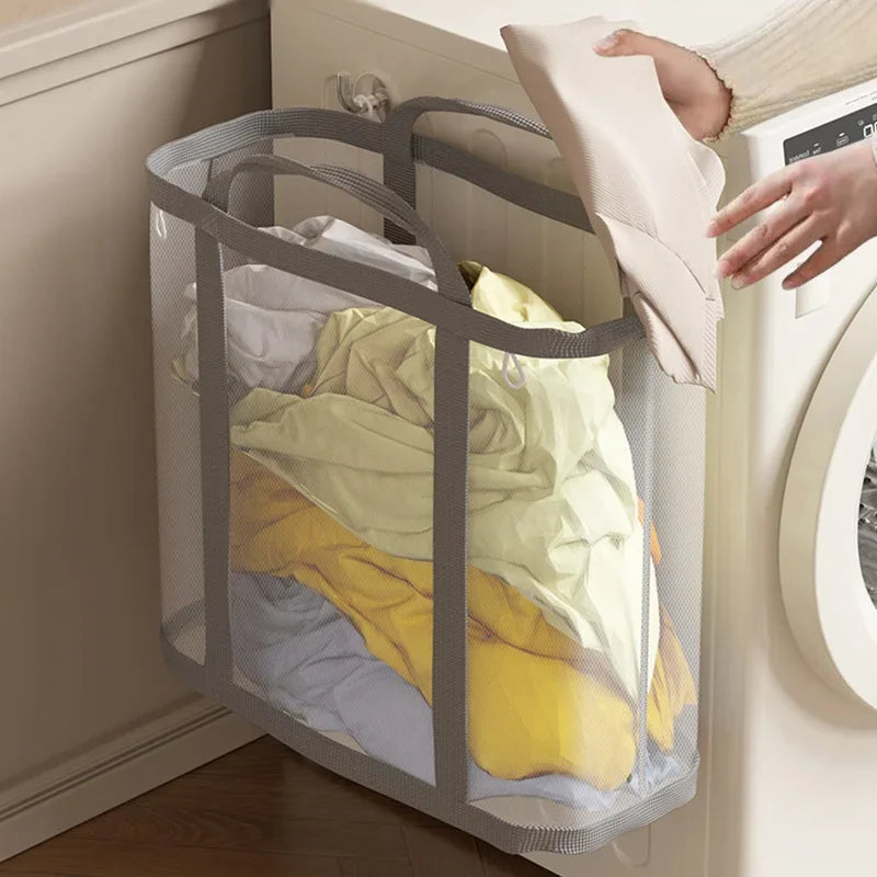 Foldable Mesh Laundry Hamper – Breathable, Carry Handles & Collapsible