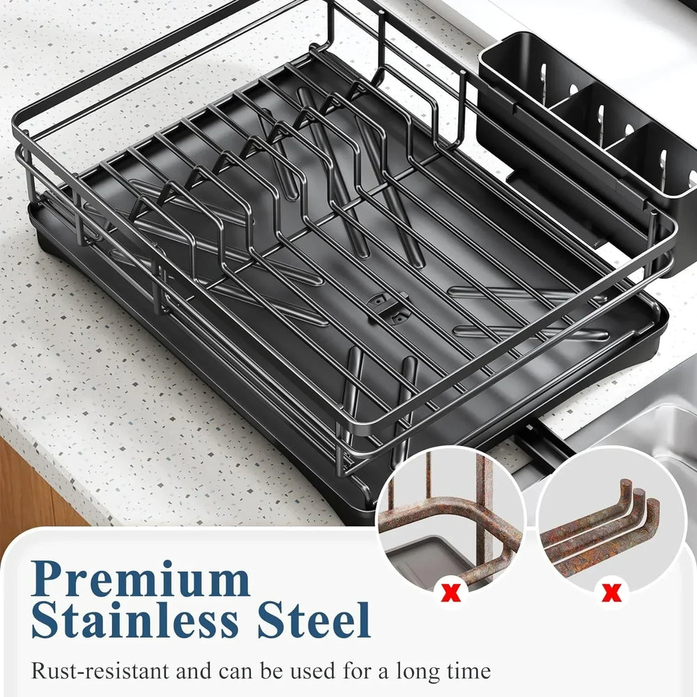 Nova - Dish Drying Rack with Drainboard & Cutlery Holder