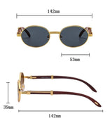Unisex Wooden Frame Oval Sunglasses – UV Protection, Lightweight & 4 Colors