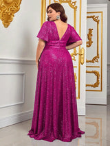 Elegant Plus-Size Maxi Evening Dress for Fall - Luxurious Style & Comfort