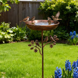 Vintage Kupfer-Optik Vogeltränke mit Dekorativem Metallspieß – Stilvolle Gartenaccessoires für Vögel