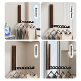 Folding Wall-Mounted Clothes Rack – Wood & Metal, Space-Saving Garment Bar