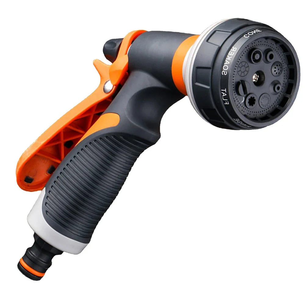 Garden Hose Spray Nozzle – 8 Spray Patterns, Anti-Slip Grip & Universal Fit