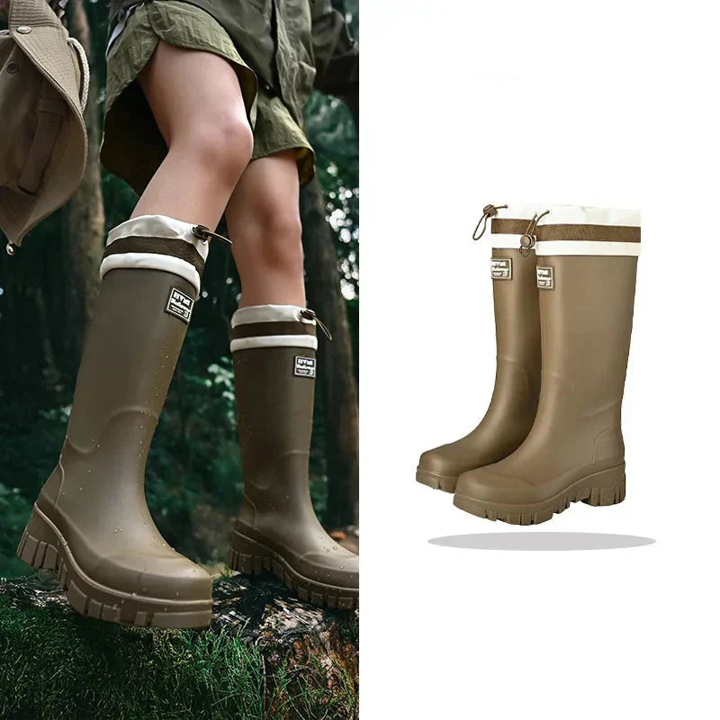Arlena – Women's Retro Waterproof Rain Boots with Non-Slip Sole