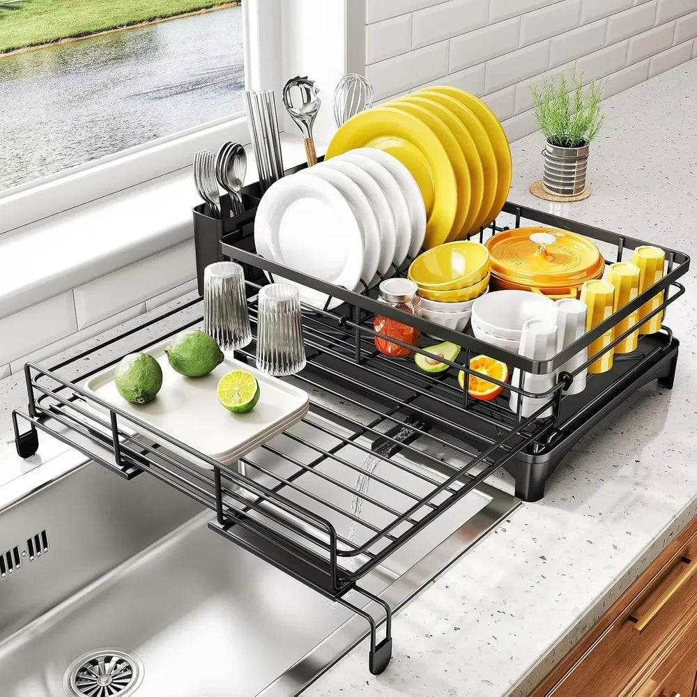 Nova - Dish Drying Rack with Drainboard & Cutlery Holder