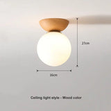 Modern Nordic Glass Ball Ceiling & Pendant Light | Wood Finish