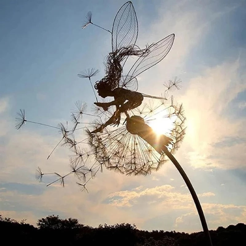 BowLift | Fairy Garden Sculpture | Detailed Metal Decor for Outdoors